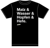 T-Shirt - Malz & Wasser & Hopfen & Hefe Small
