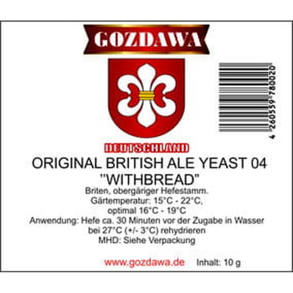 GOZDAWA Original British Ale Yeast 04 Whitebread (OBAY04)