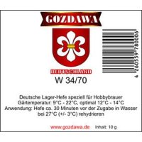 GOZDAWA W34/70 - unterg&auml;rige Trockenhefe 10 g